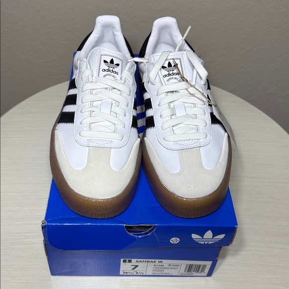 Adidas Sambae White and Black with elevated platform sole.,NWBox Size 7 - Picture 8 of 9